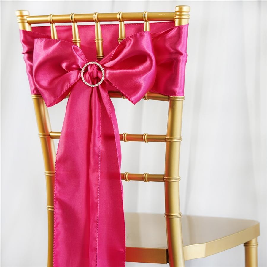 5 pcs Satin Chair Sashes Bows Ties Wedding Decorations