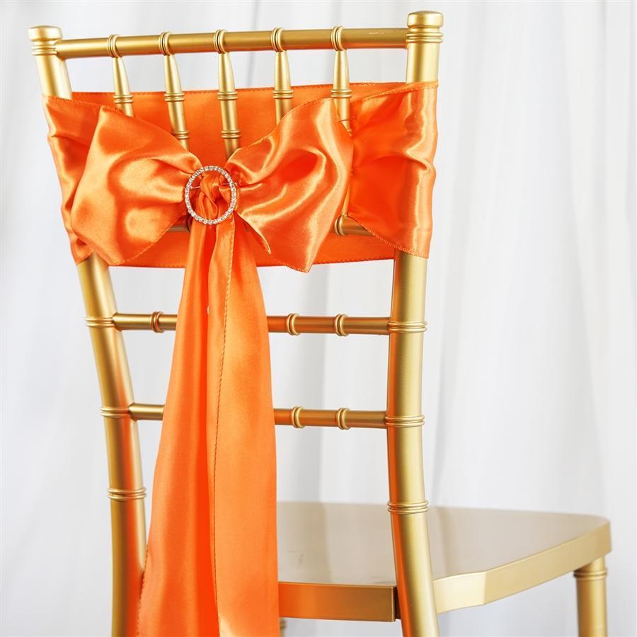 5 pcs Satin Chair Sashes Bows Ties Wedding Decorations