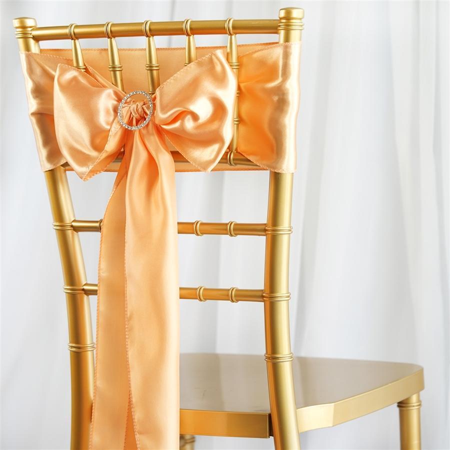 5 pcs Satin Chair Sashes Bows Ties Wedding Decorations