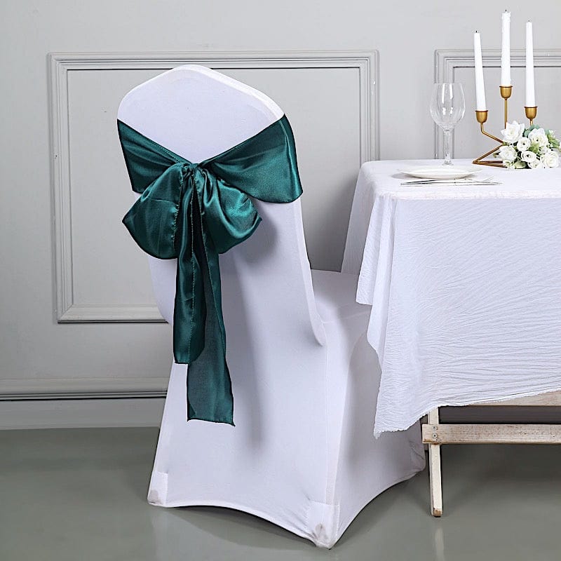 5 pcs Satin Chair Sashes Bows Ties Wedding Decorations