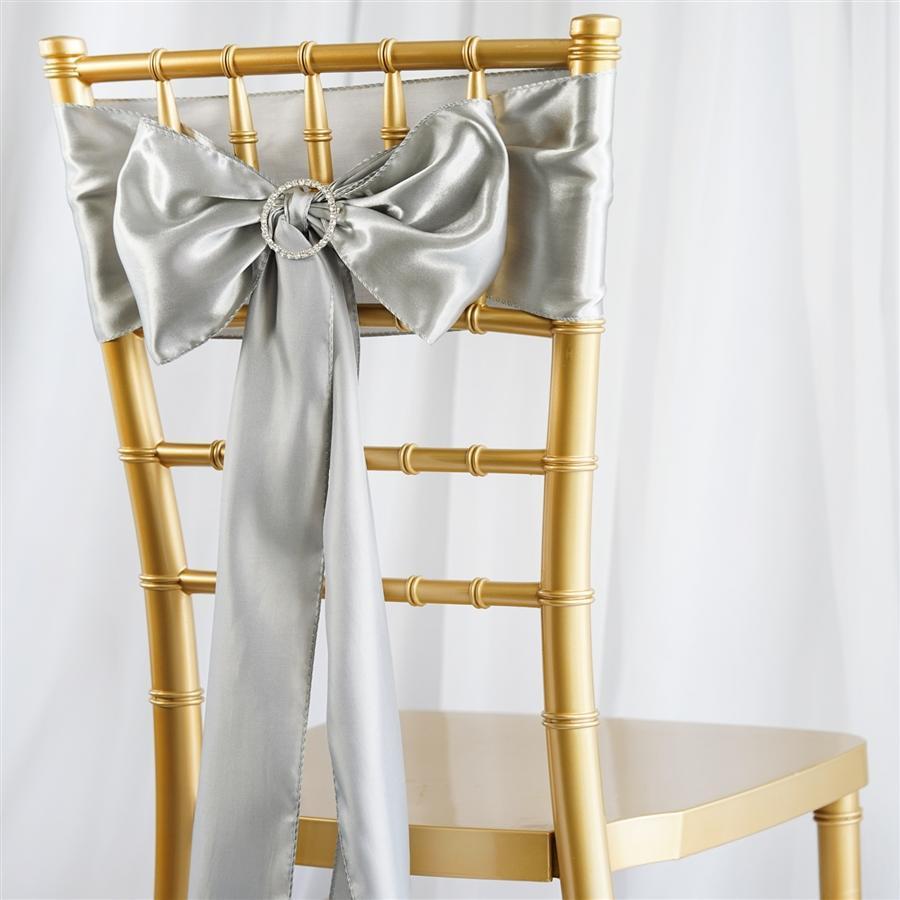 5 pcs Navy Blue Satin Chair Sashes