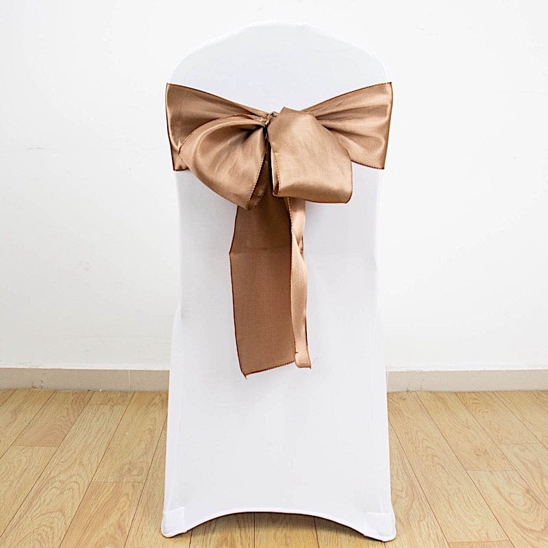 5 pcs Satin Chair Sashes Bows Ties Wedding Decorations