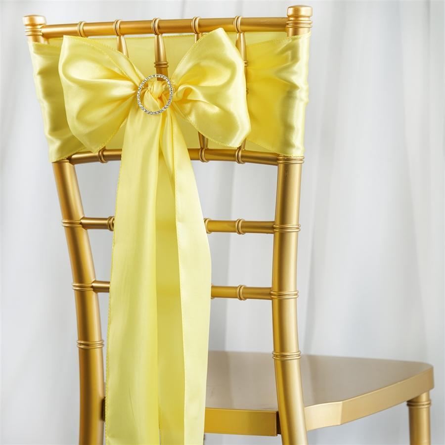 5 pcs Satin Chair Sashes Bows Ties Wedding Decorations