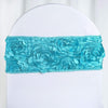 5 pcs Turquoise Satin Rosettes on Streachable Spandex Banquet Chair Sashes