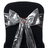5 pcs Silver Shiny Metallic Tissue Lame Chair Sashes