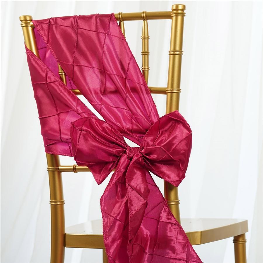 5 Pintuck Chair Sashes Bows Ties Wedding Decorations