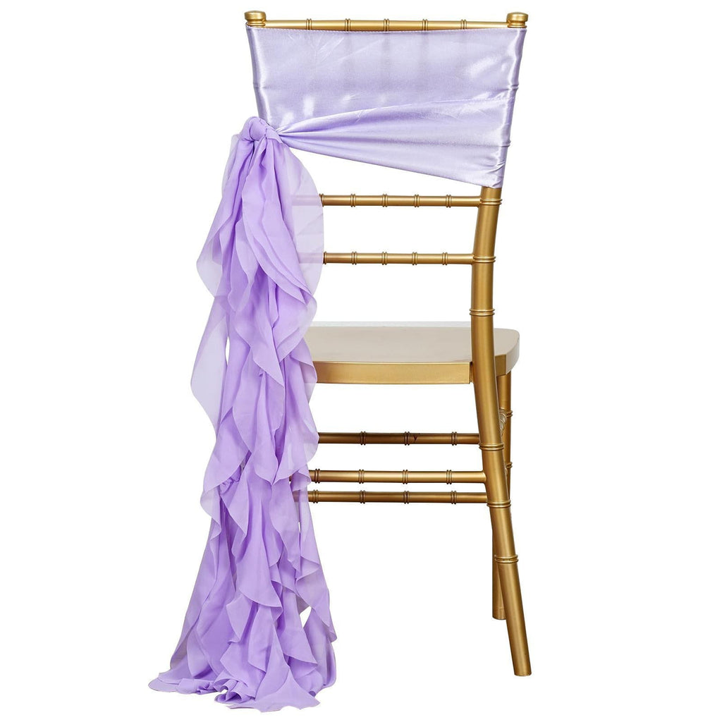 Lavender Curly Chiffon Chair Sash