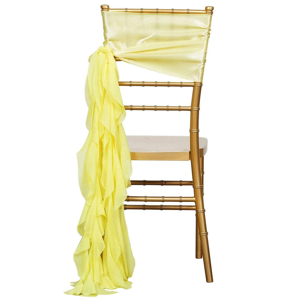 Yellow Curly Chiffon Chair Sash