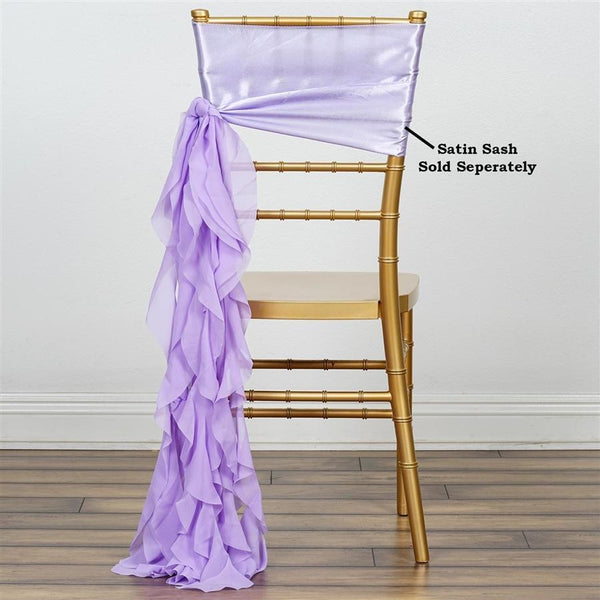 Lavender Curly Chiffon Chair Sash
