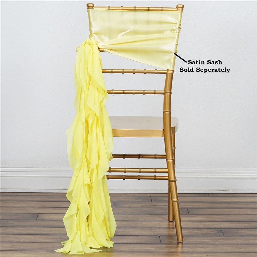 Yellow Curly Chiffon Chair Sash