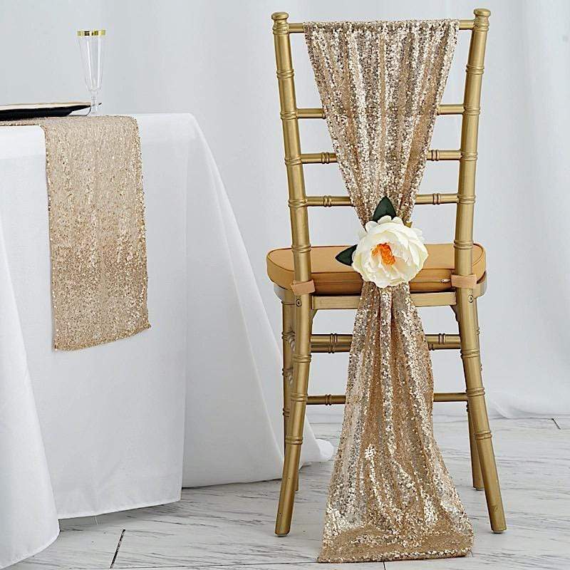 Extra Wide Sequin Chair Sash Wedding Decorations