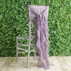 Amethyst Premium Curly Chiffon Chair Cover Cap with Sashes