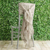 Natural Premium Curly Chiffon Chair Cover Cap with Sashes