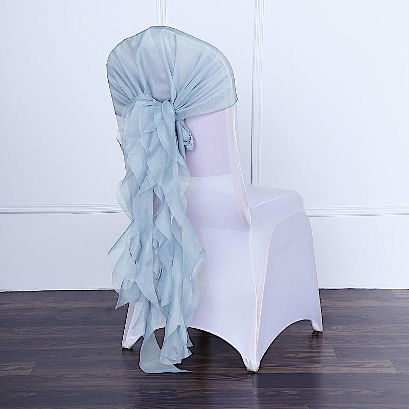 Premium Curly Chiffon Chair Cover Cap with Sashes