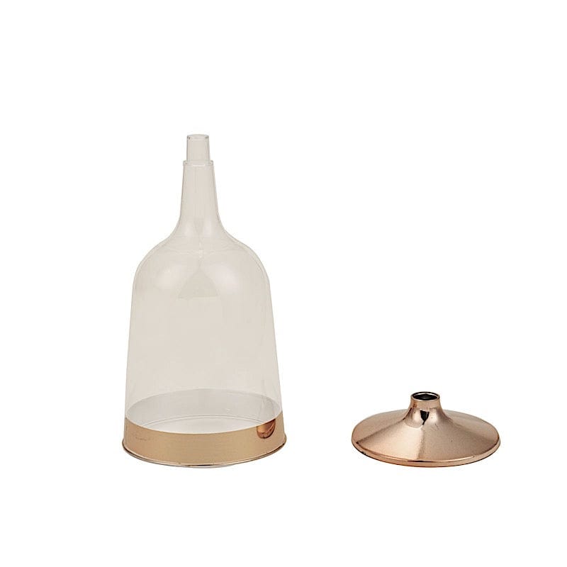 12 pcs 6.5 oz Rose Gold Rim on Clear Disposable Plastic Party Goblets