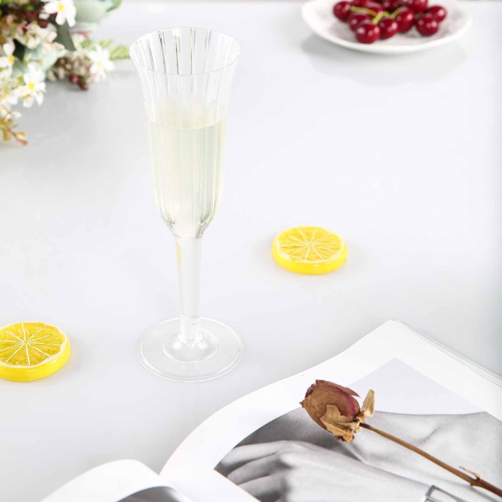 12 pcs 6 oz Disposable Plastic Party Champagne Flutes