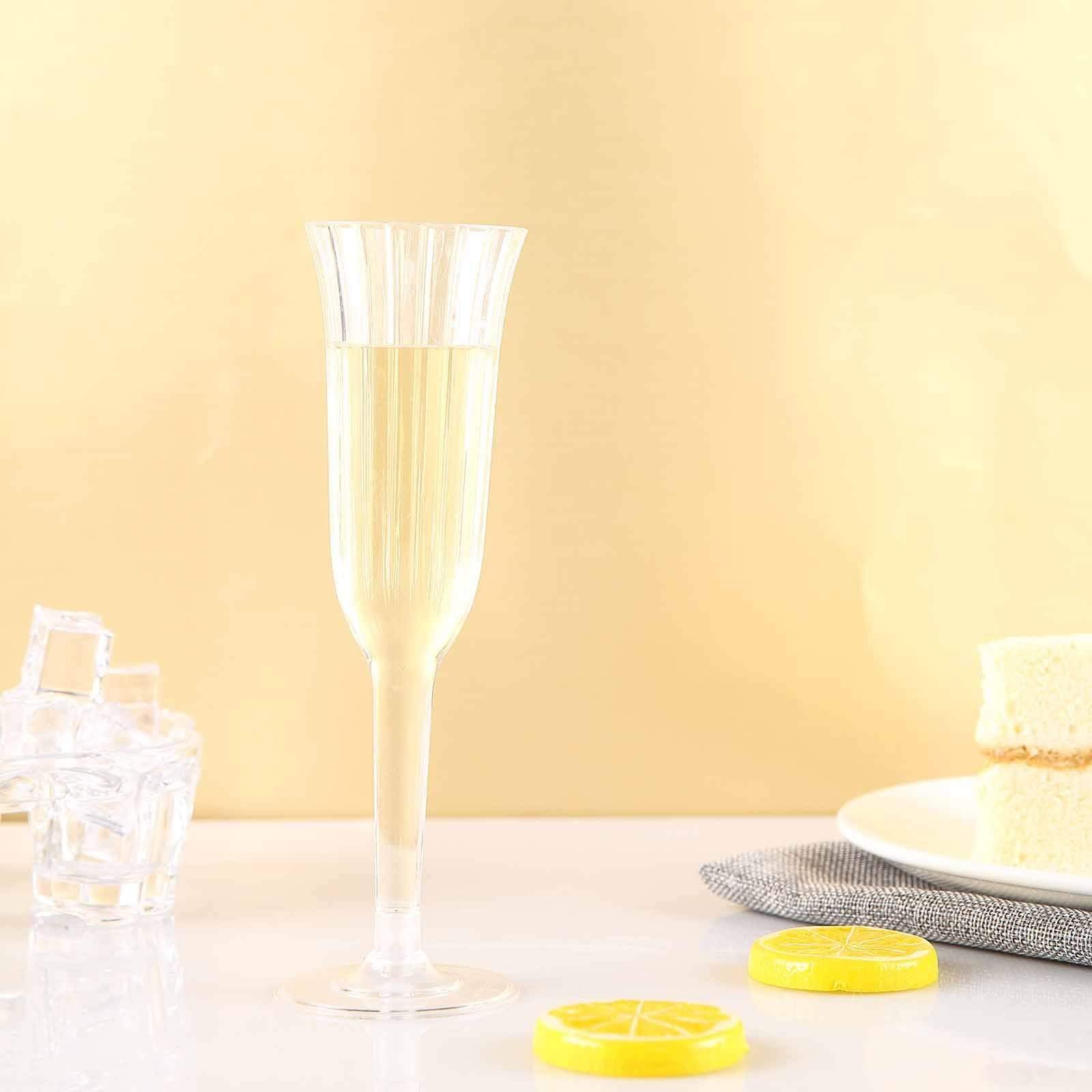 12 pcs 6 oz Disposable Plastic Party Champagne Flutes