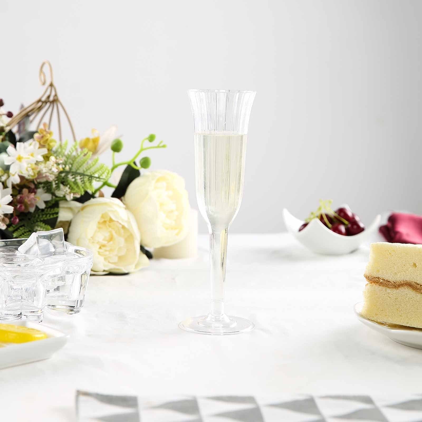 12 pcs 6 oz Disposable Plastic Party Champagne Flutes