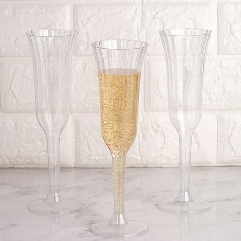 12 pcs 6 oz Disposable Plastic Party Champagne Flutes