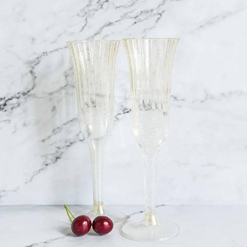 12 pcs 6 oz Disposable Plastic Party Champagne Flutes