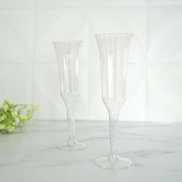 12 pcs 6 oz Disposable Plastic Party Champagne Flutes