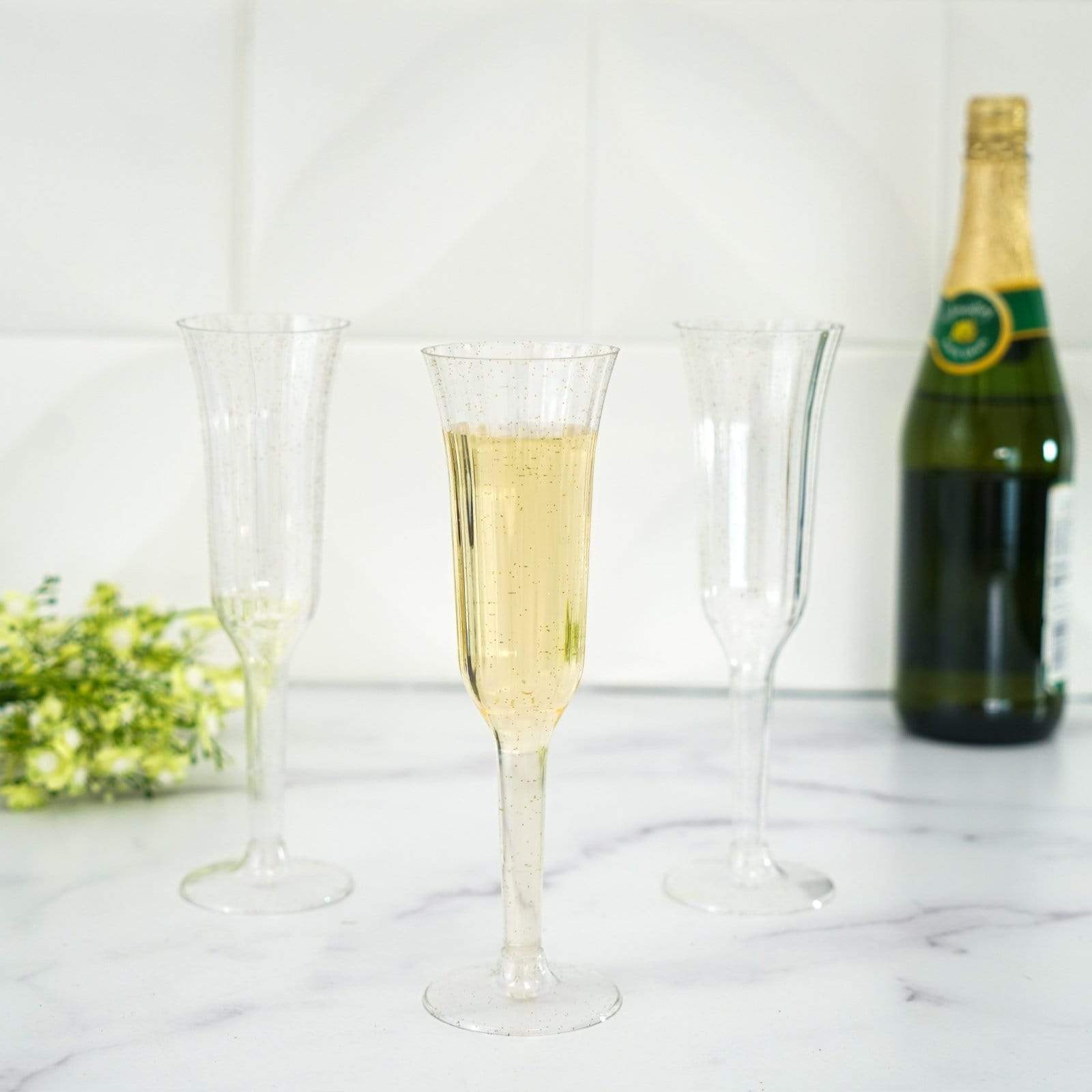 12 pcs 6 oz Disposable Plastic Party Champagne Flutes