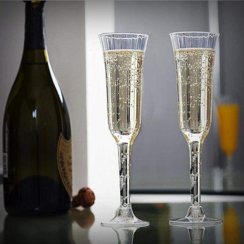 12 pcs 6 oz Disposable Plastic Party Champagne Flutes