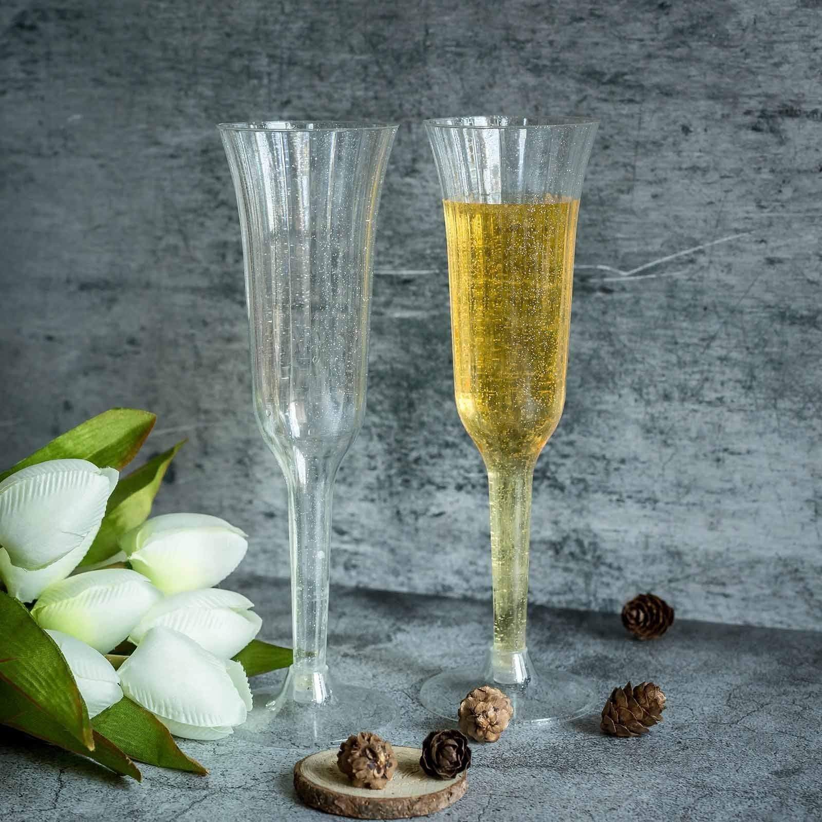 12 pcs 6 oz Disposable Plastic Party Champagne Flutes