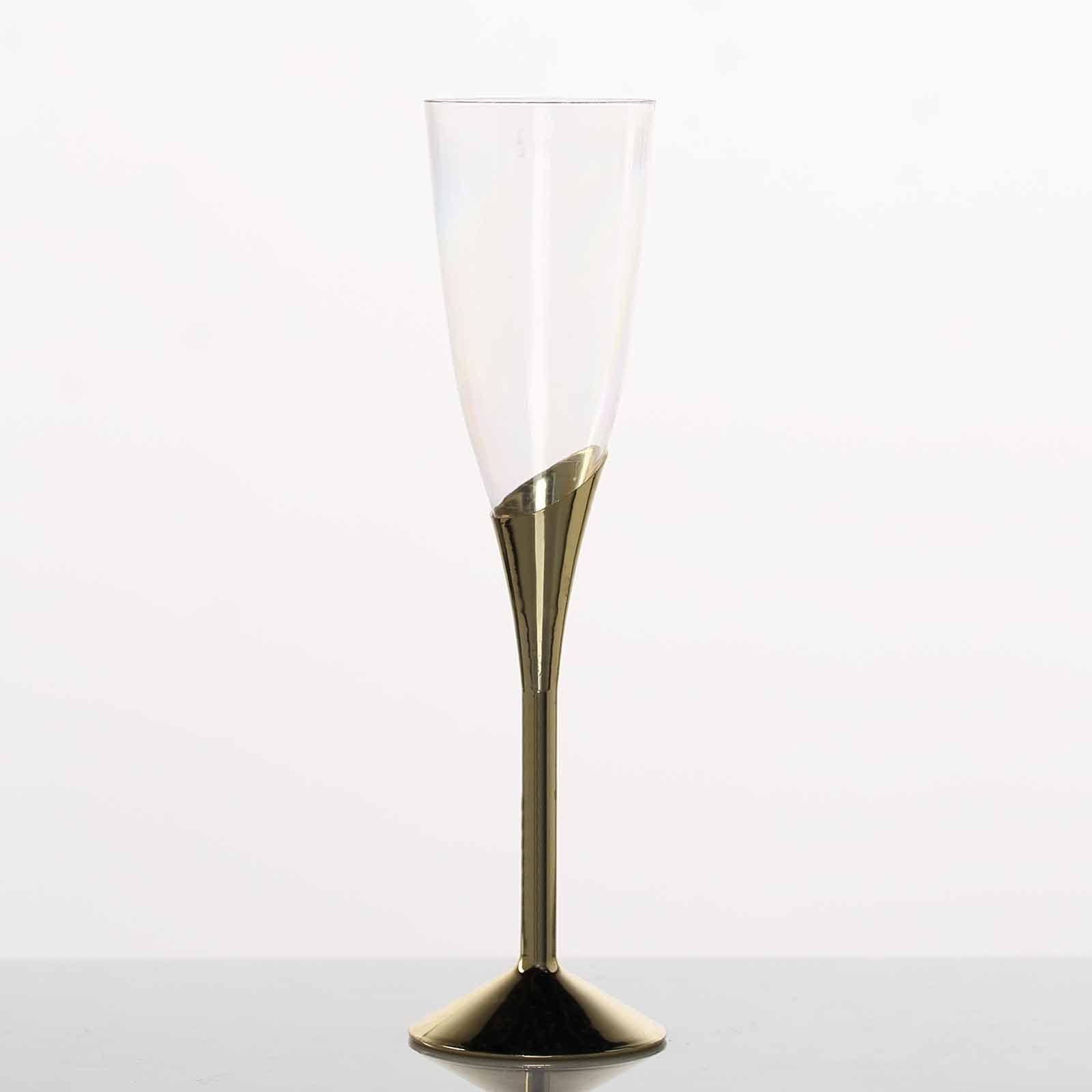 6 pcs 5 oz Disposable Plastic Party Champagne Flutes Favor Holders