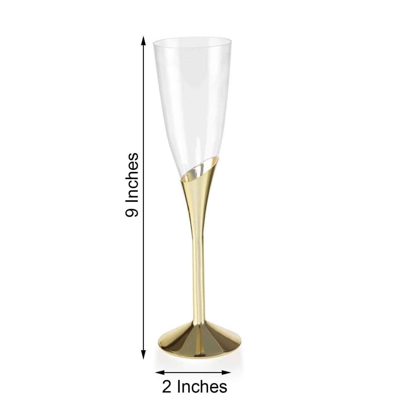 6 pcs 5 oz Disposable Plastic Party Champagne Flutes Favor Holders