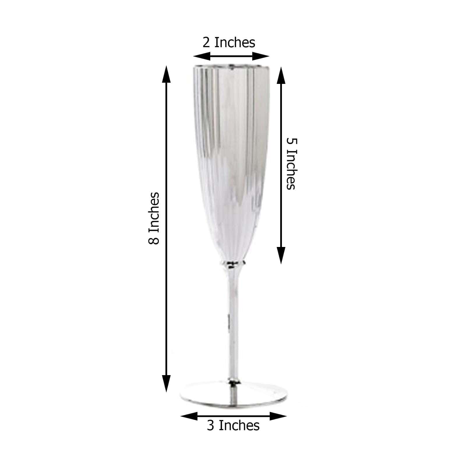 6 pcs 5 oz Metallic Disposable Plastic Champagne Flutes