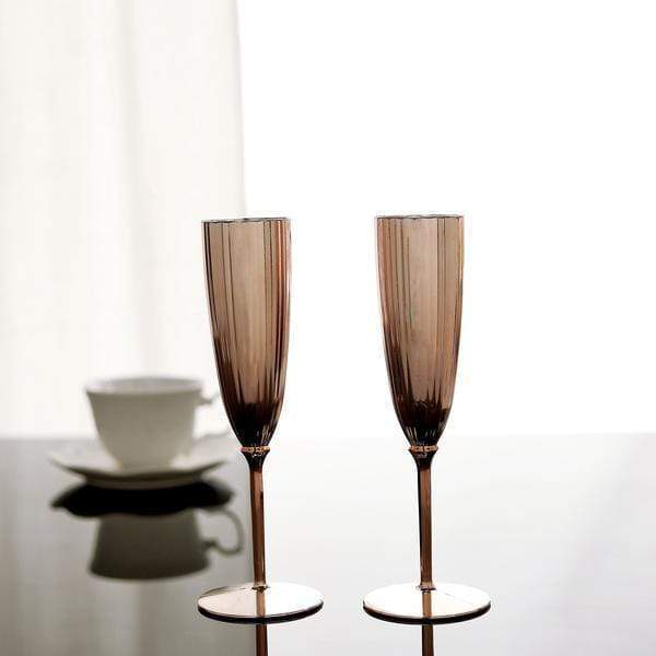 6 pcs 5 oz Metallic Disposable Plastic Champagne Flutes