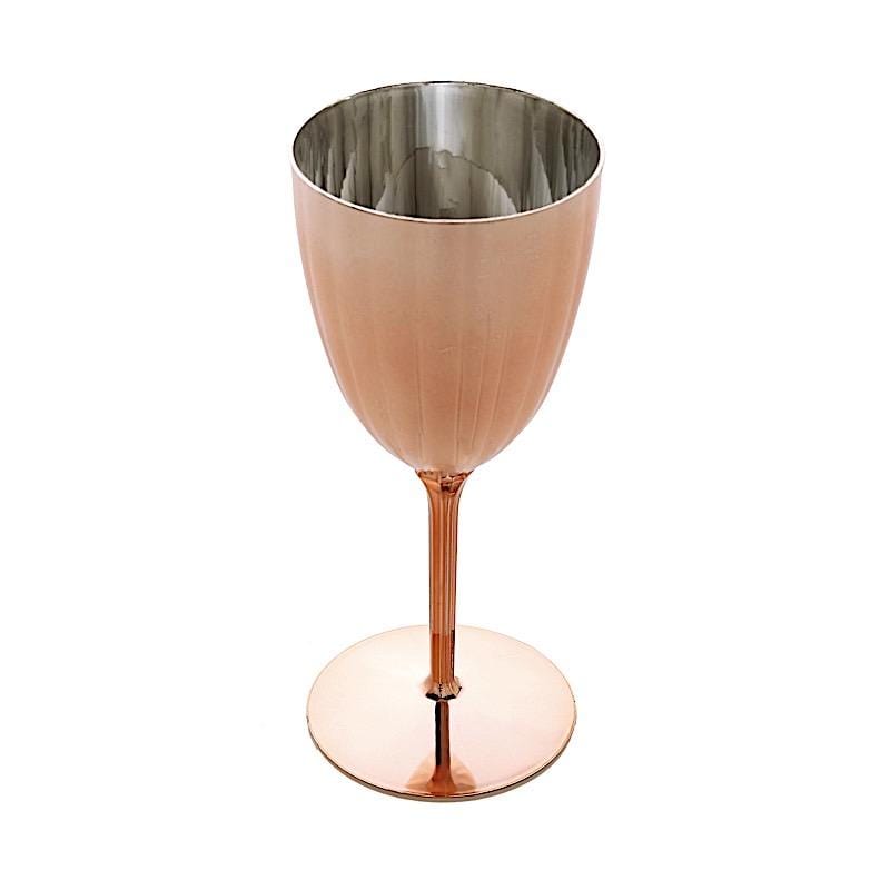 6 pcs 8 oz Metallic Premium Disposable Plastic Wine Glasses