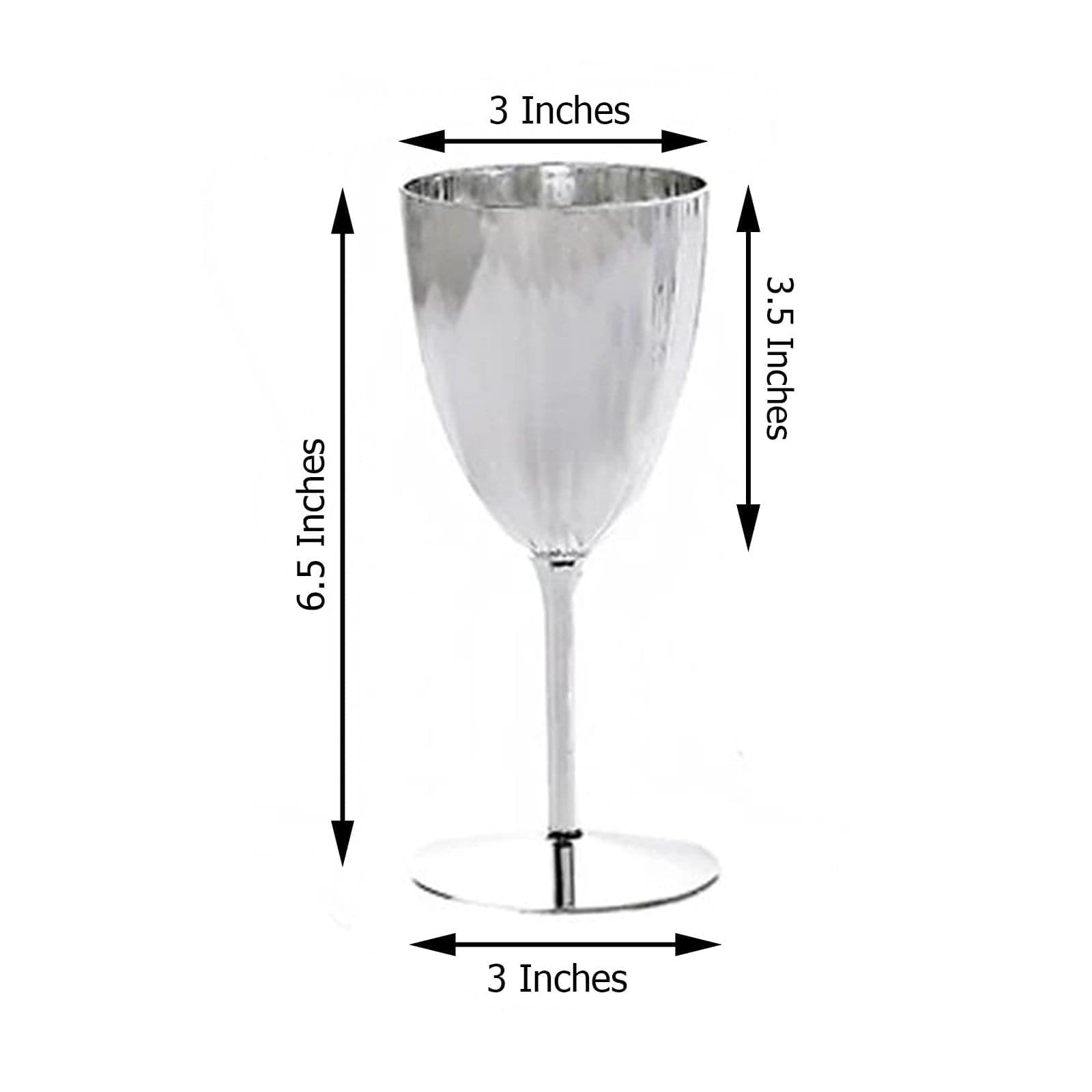 6 pcs 8 oz Metallic Premium Disposable Plastic Wine Glasses