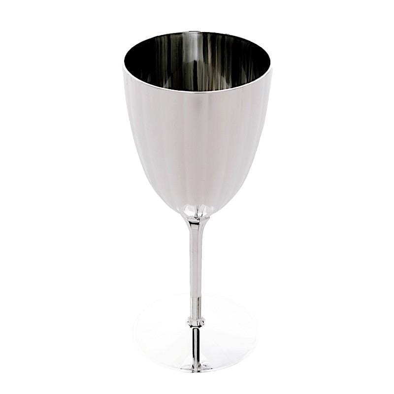 6 pcs 8 oz Metallic Premium Disposable Plastic Wine Glasses