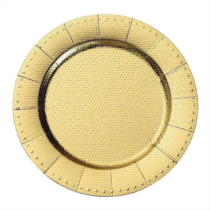 10 pcs 13 in Round Disposable Paper Charger Plates with Dotted Trim