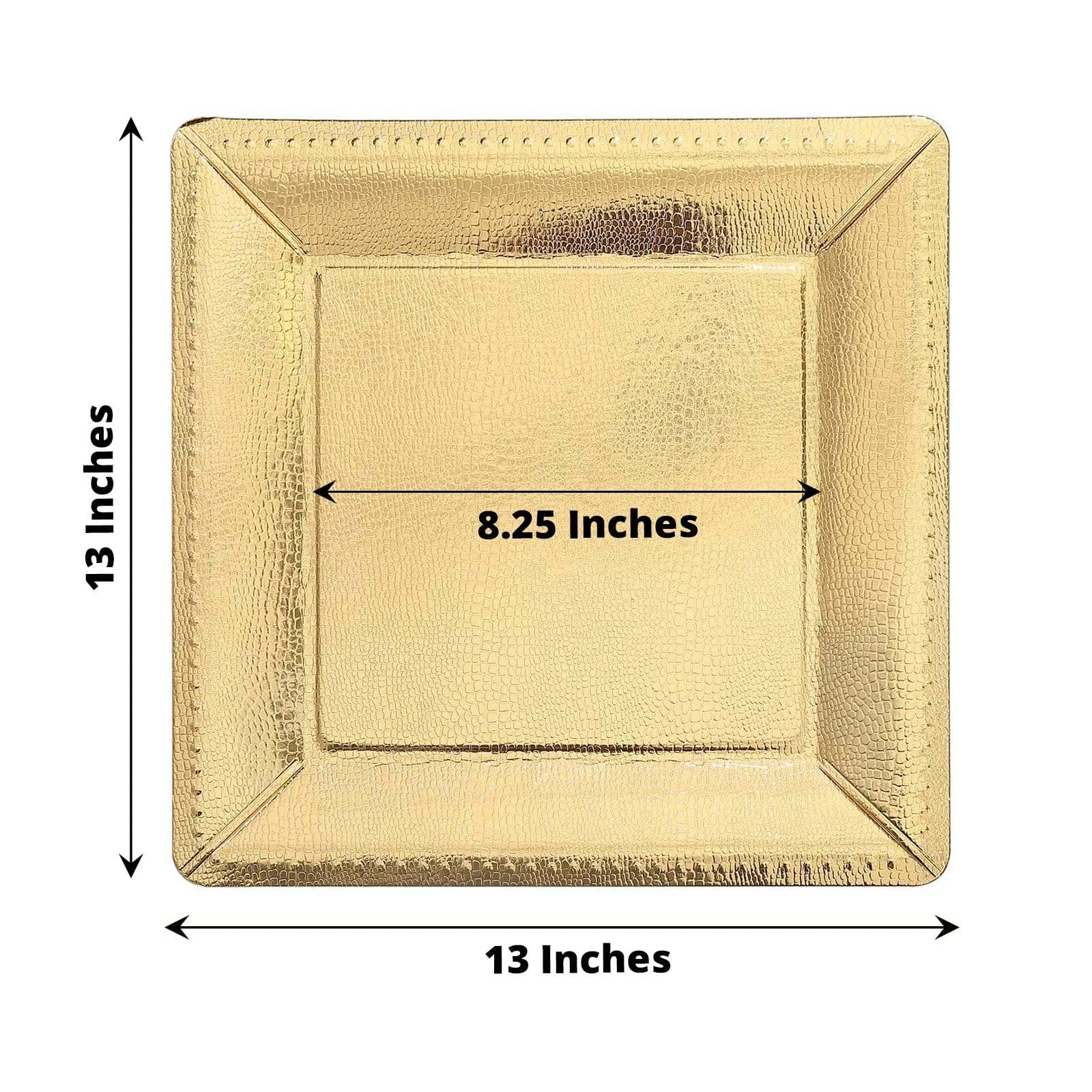 10 Square 13 in Disposable Cardboard Paper Charger Plates Leather Like Design