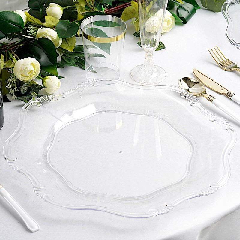 6 pcs 13 in Round Elegant Acrylic Charger Plates