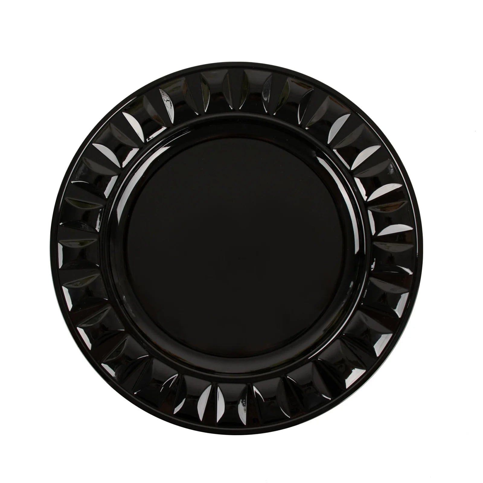 6 Round 13 in Plastic Charger Plates with Bejeweled Trim