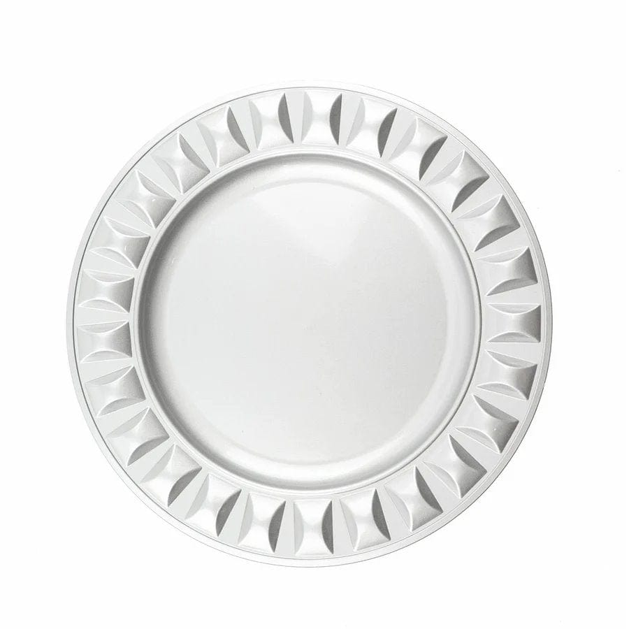 6 Round 13 in Plastic Charger Plates with Bejeweled Trim