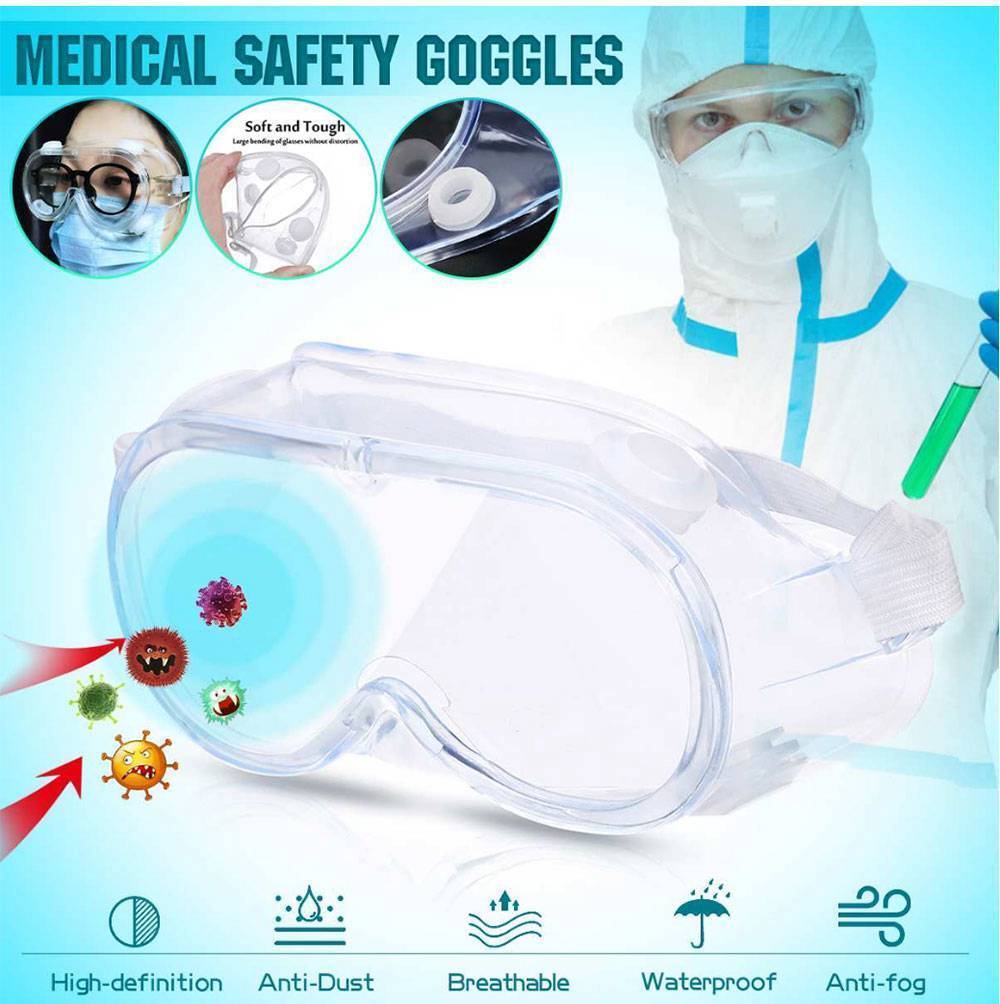 Clear Adjustable Safety Goggles Anti-Scratch Protective Eyewear