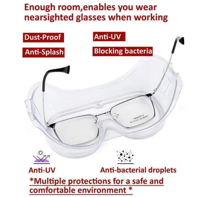 Clear Adjustable Safety Goggles Anti-Scratch Protective Eyewear
