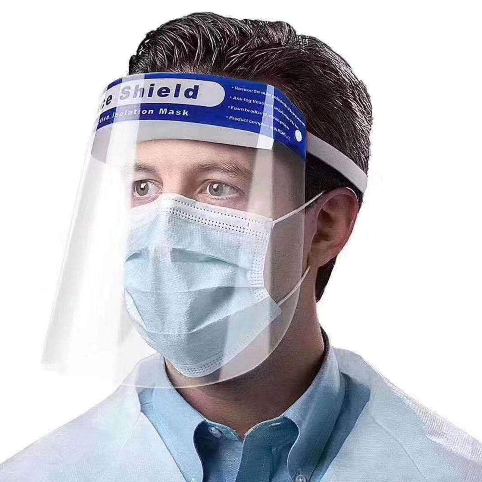 Clear Lightweight Face Shield Protective Covers with Soft Foam and Elastic Band