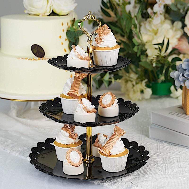 13 in tall 3 Tier Plastic Cupcake Holder Round Dessert Stand