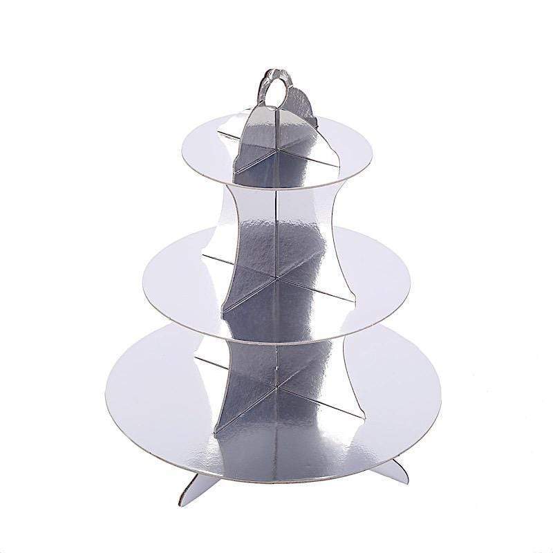 14 in tall 3 Tier Metallic Centerpiece Cake Cupcake Stand Set