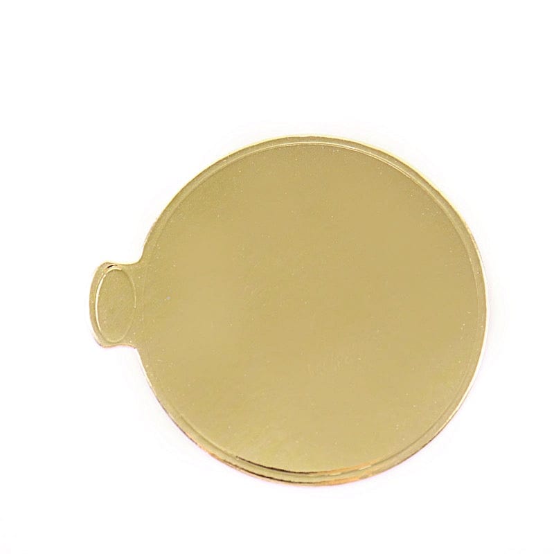 50 Gold 3 in Metallic Round Mini Cake Boards Disposable Dessert Trays