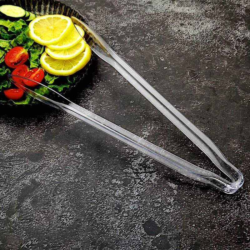 3 Clear 12 in Disposable Plastic Food Serving Tongs