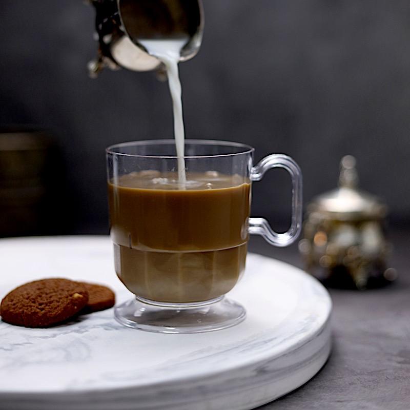 10 pcs 5 oz Clear Plastic Disposable Coffee Cups With Handle