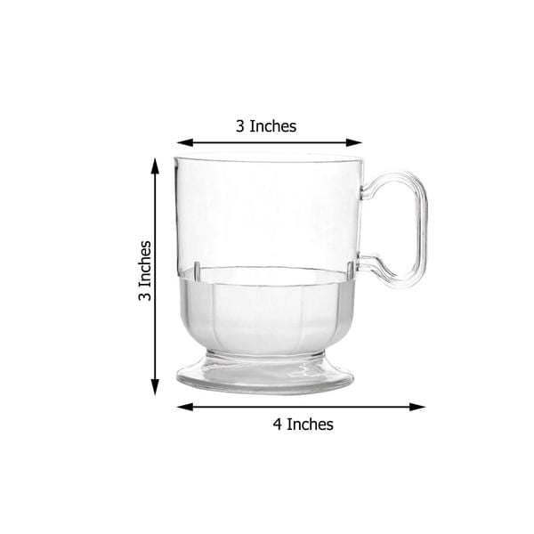 10 pcs 5 oz Clear Plastic Disposable Coffee Cups With Handle