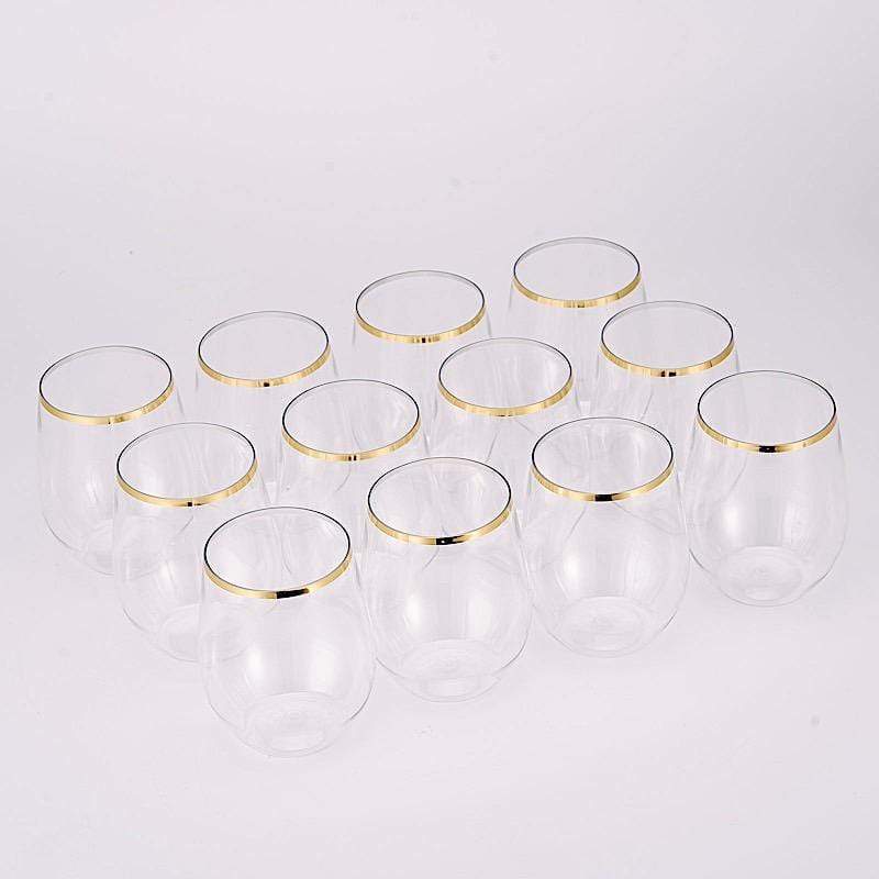 Gold Rim Triangular Shot Glasses, Set of 12